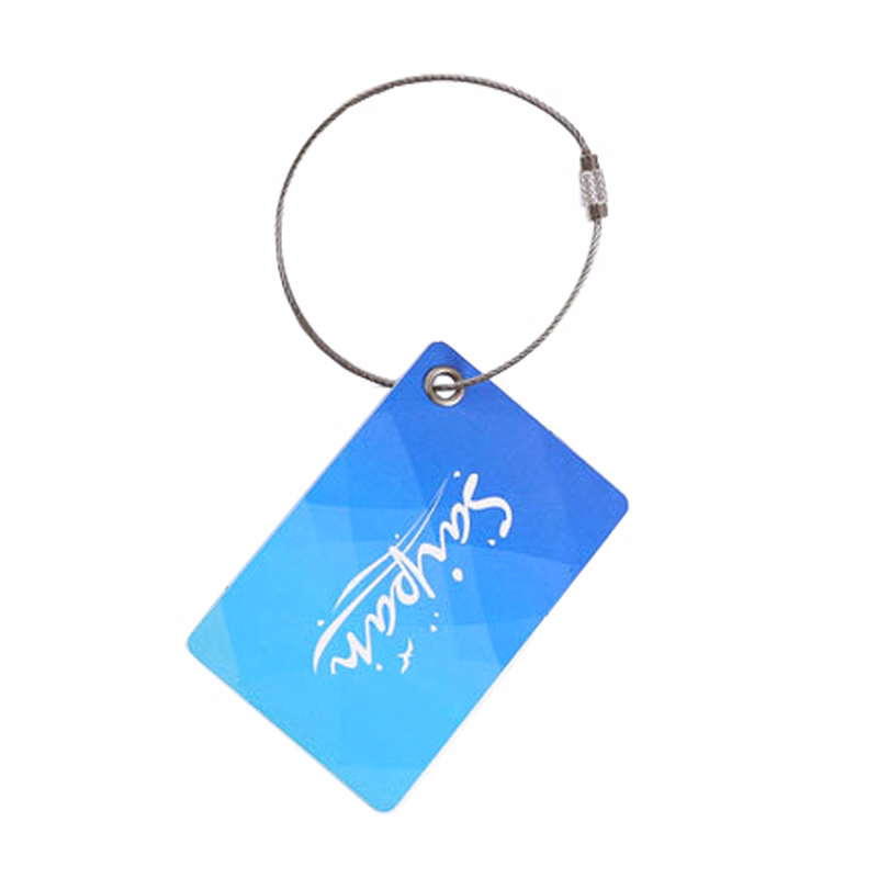 Full Color Luggage Tag With Stainless Steel Wire Loop