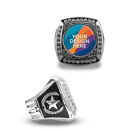 Premium Custom Championship Ring Silver with Epoxy 1