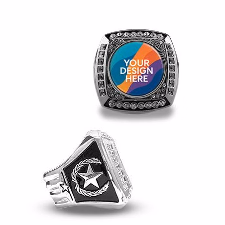 Premium Custom Championship Ring Silver with Epoxy