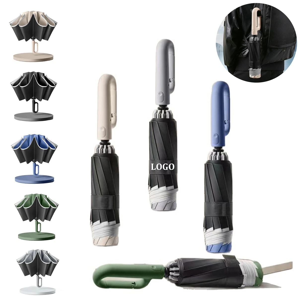 Carabiner Handle Inverted UV Umbrella 1