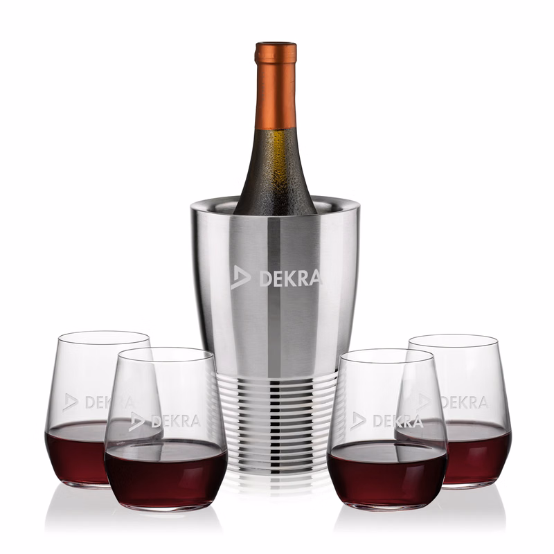 Genoa Wine Cooler & Germain Stemless Wine Set