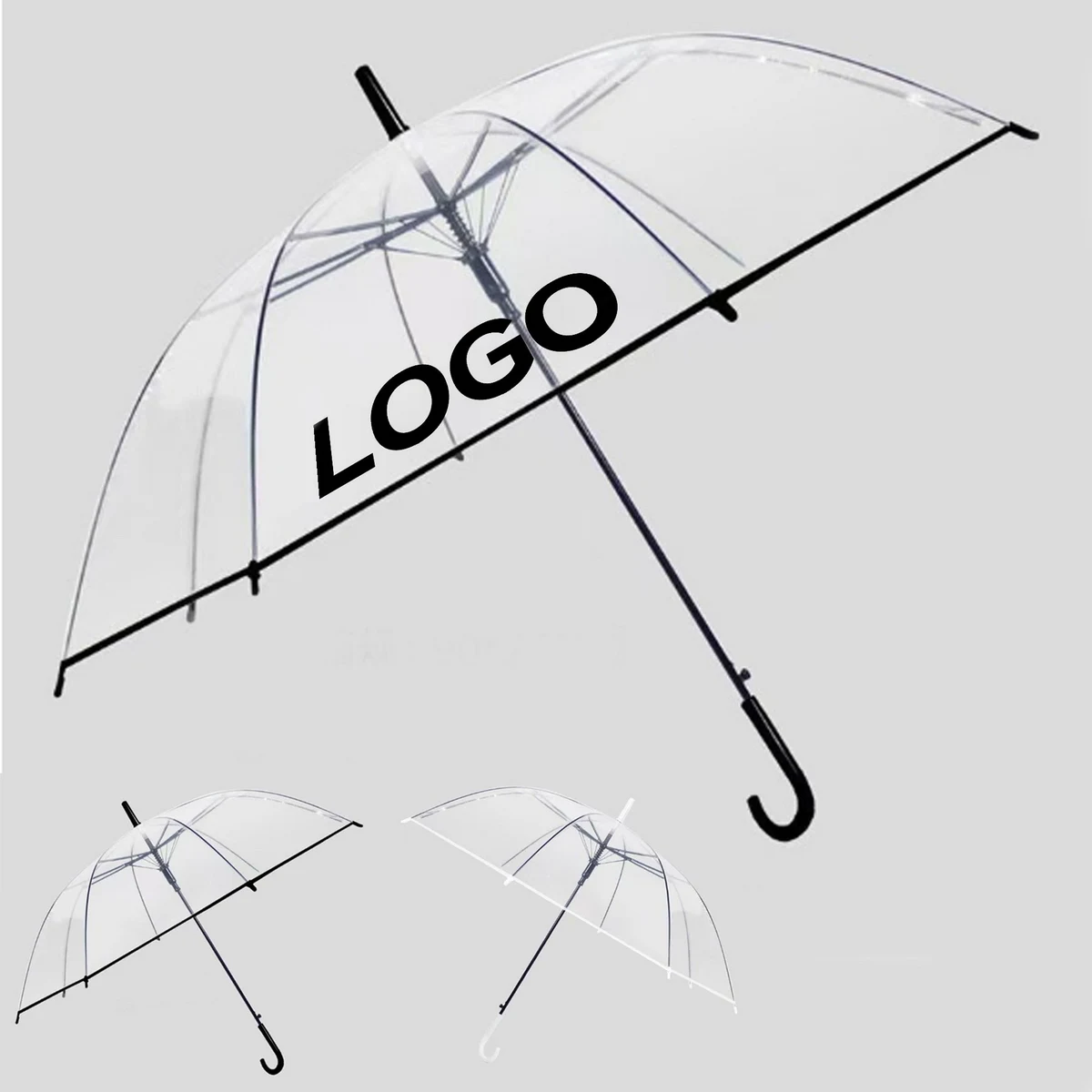 Transparent Long Handled Umbrella 1