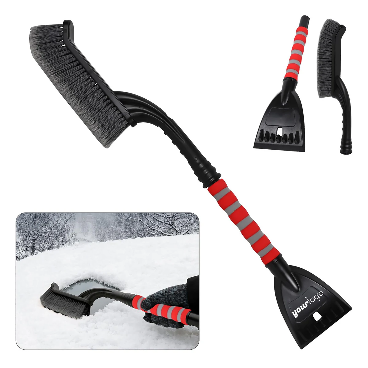 Detachable 26-Inch Snow Brush with Heavy-Duty Ice Scraper 1