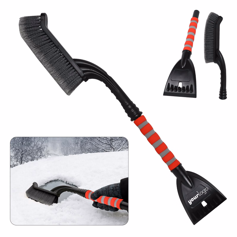 Detachable 26-Inch Snow Brush with Heavy-Duty Ice Scraper