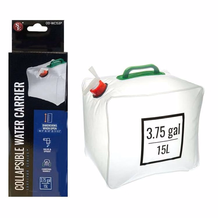 3.75 Gallon Collapsible Water Carrier with Handle - 9" x 10" x 11.5"