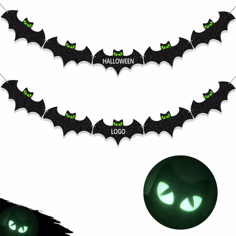 Custom Hollow Carved Halloween Bat Party Hanging Flag