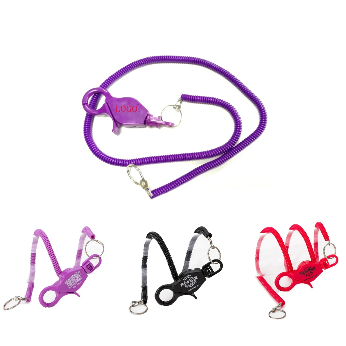 Lobster Clasp Plastic Spring Cord Keychain 1