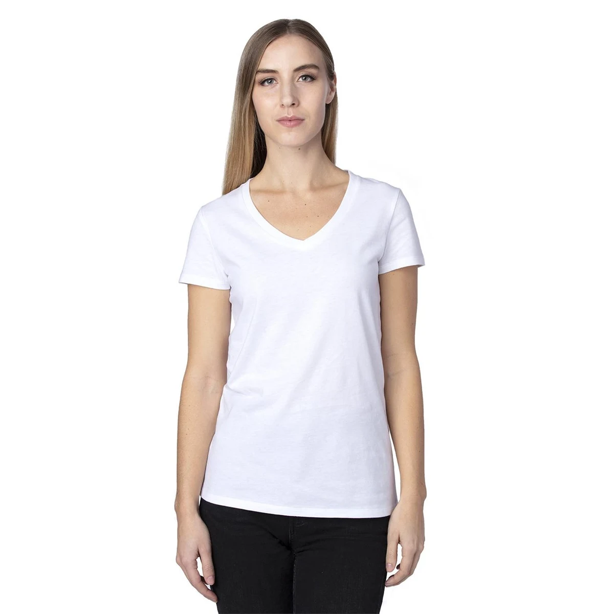 Women's Ultimate CVC V-Neck T-Shirt - 200RV 1