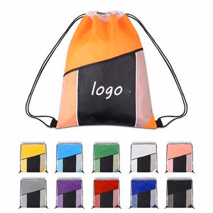 Two Tone Waterproof Mesh Cinch Bag