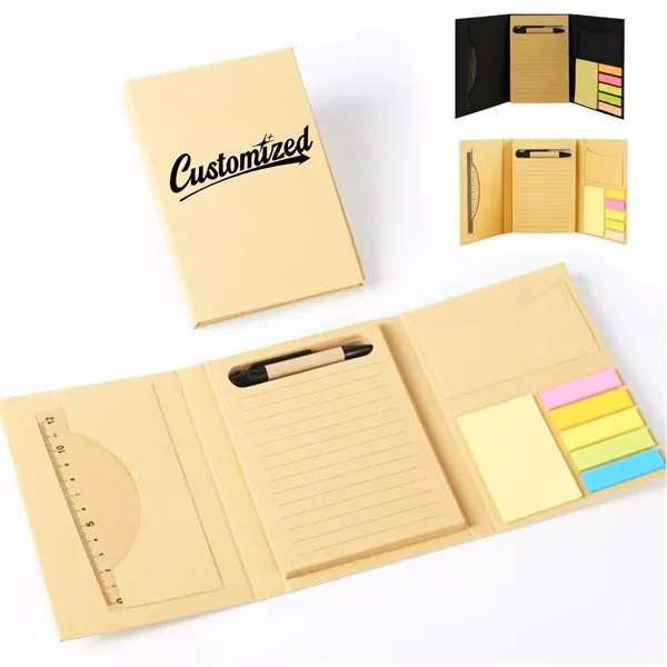 Custom Desk Organizer with Sticky Notes and Pen Holder — Office Workspace