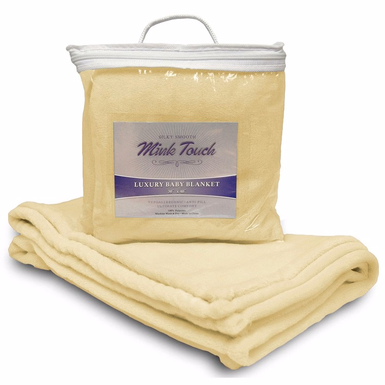 Yellow Faux Micro Mink Crib Blanket
