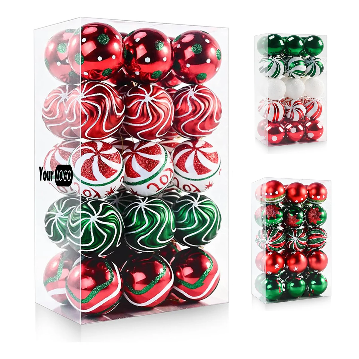 Plastic Christmas Painted Ball Decorations 1