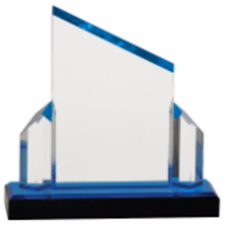 7" x 8" Blue Beveled Post Impress Acrylic Award