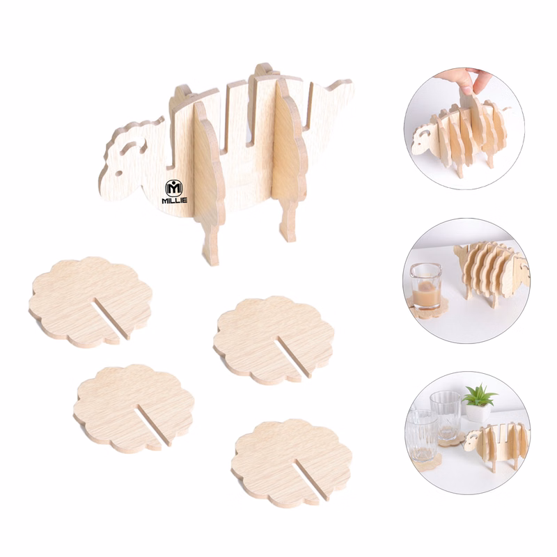 Creative Lamb Wooden Coaster