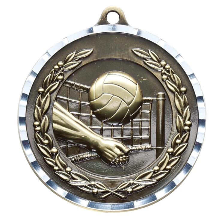 2" Volleyball Diamond Cut Medal 1