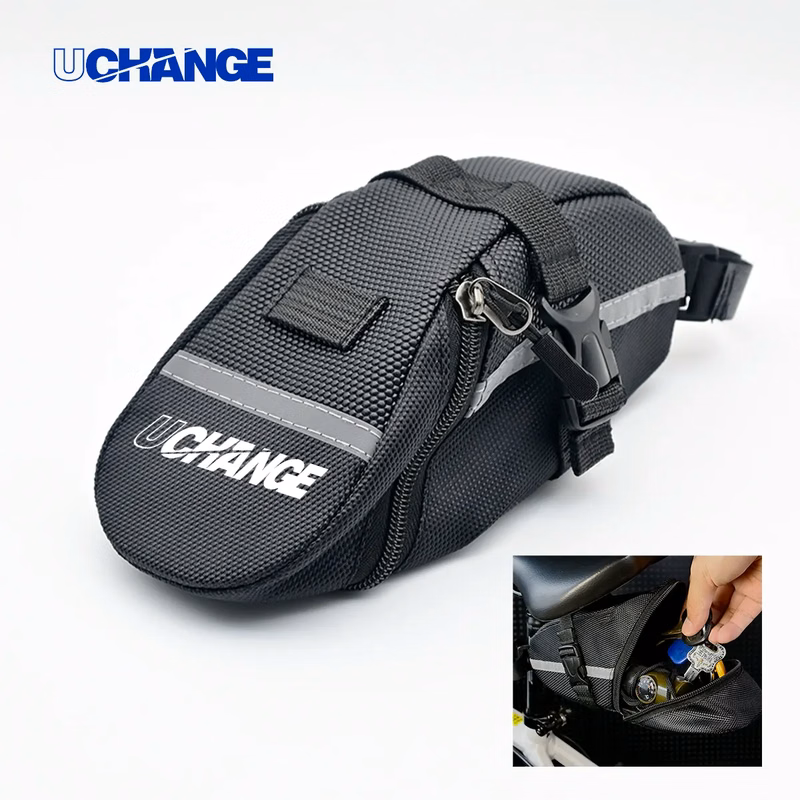Reflective Nylon Bike Saddle Bag Under-Seat Storage