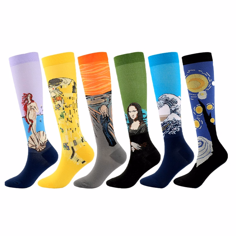 Full Color Cotton Personality Long Tube Socks