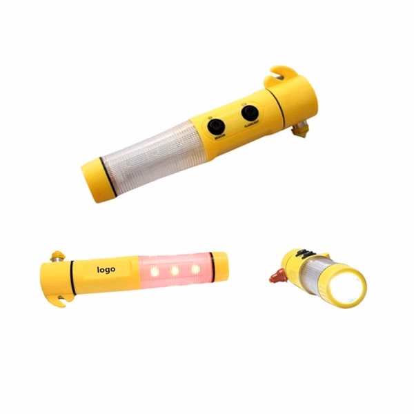4 in 1 Alarm light, Safety hammer, Cutting knife, LED lighting