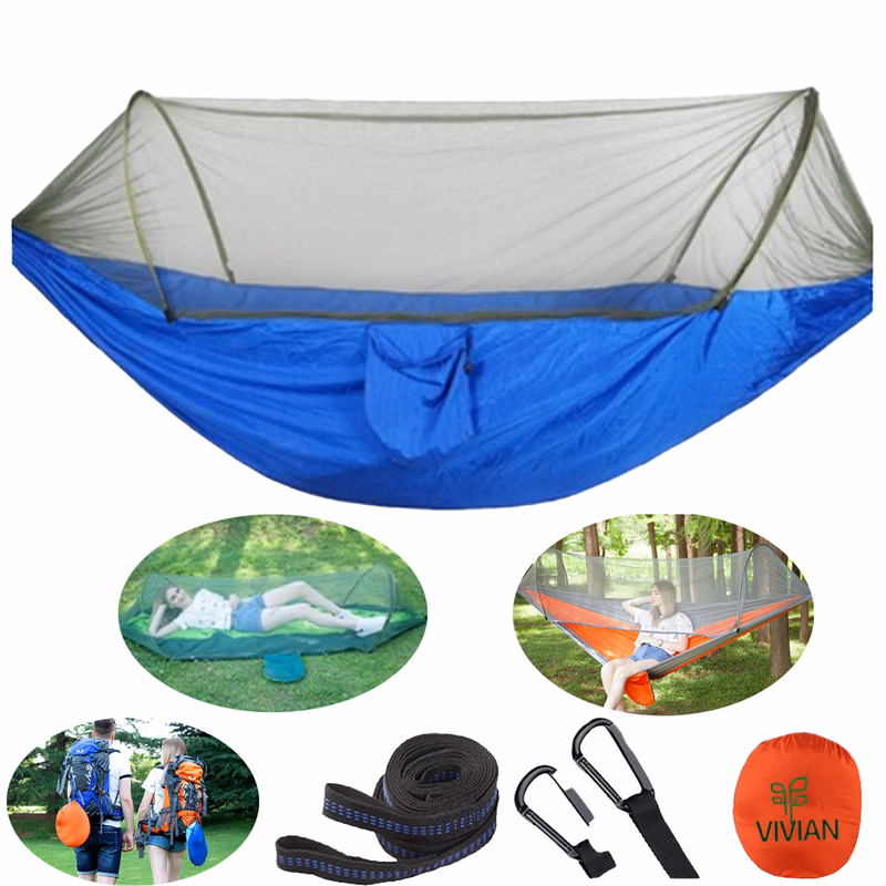 Outdoor multi function portable camping hammock with mosquit