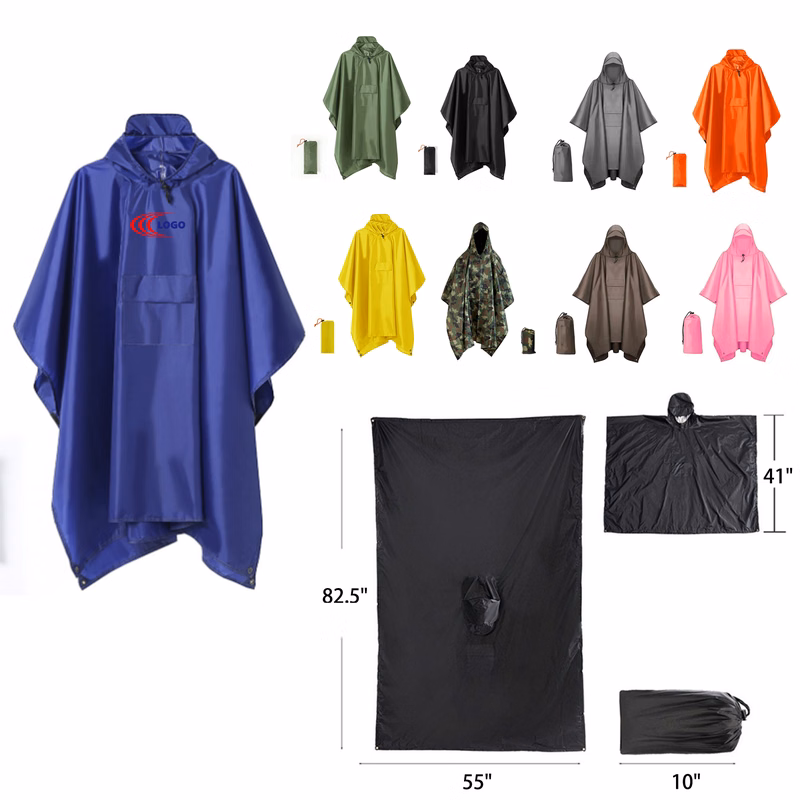 MOQ 50 PCS Durable Multifunctional Camping Raincoat