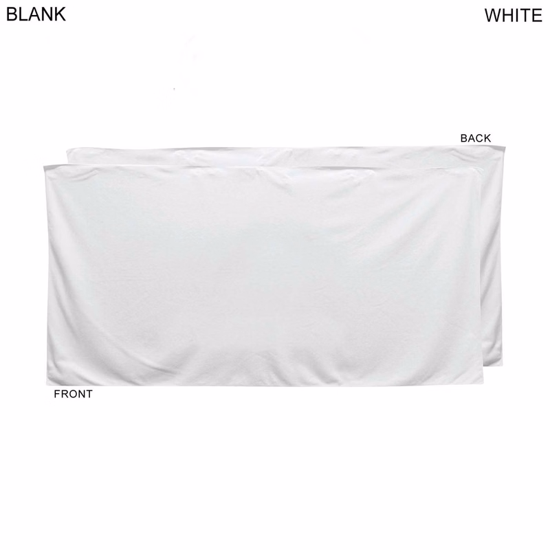 Heavier Weight, Plush Velour Terry Cotton Blend White Beach Towel, 30x60, Blank Only