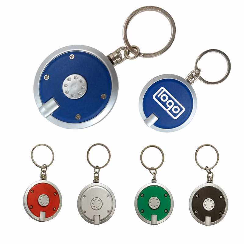 Round LED Flashlight Keychain