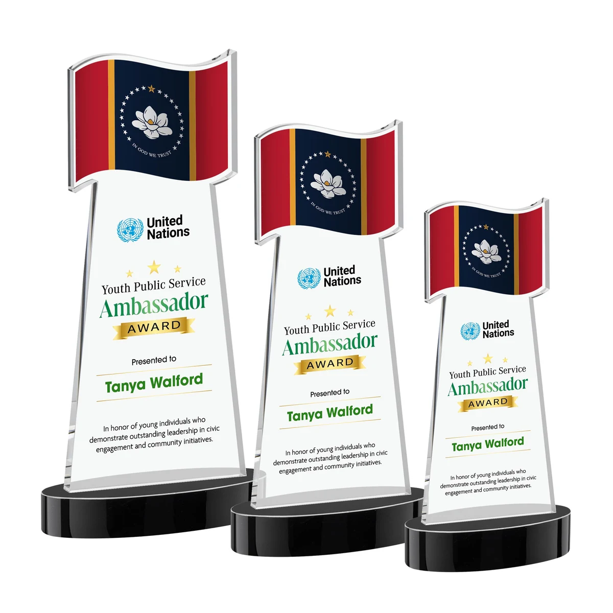 Flag VividPrint™ Award on Alberton Base - Black 1