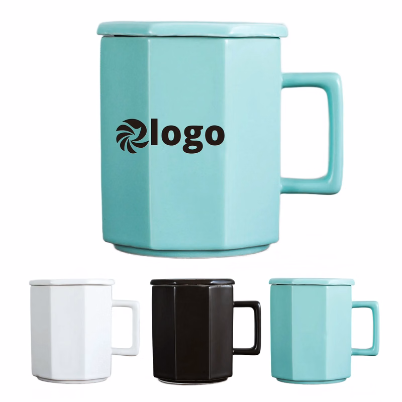 11Oz Elegant Ceramic Mug With Lid