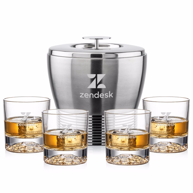 Genoa Ice Bucket & Heathfield On-the-Rocks Set