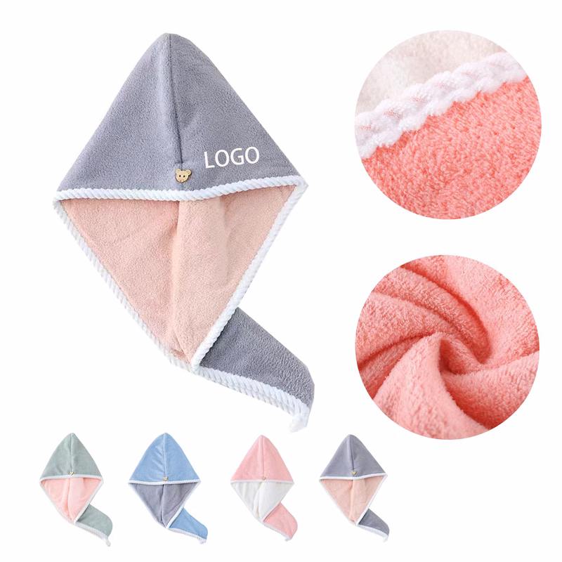 MOQ:10pcs Customized Double Layer Hair Towel