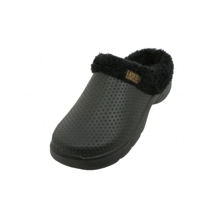 Women's Clogs - Black 6-11 Faux Fur Lined 1