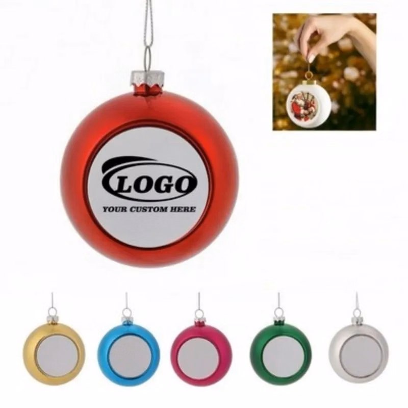 Blank Round Plastic Christmas Tree Ball Decoration