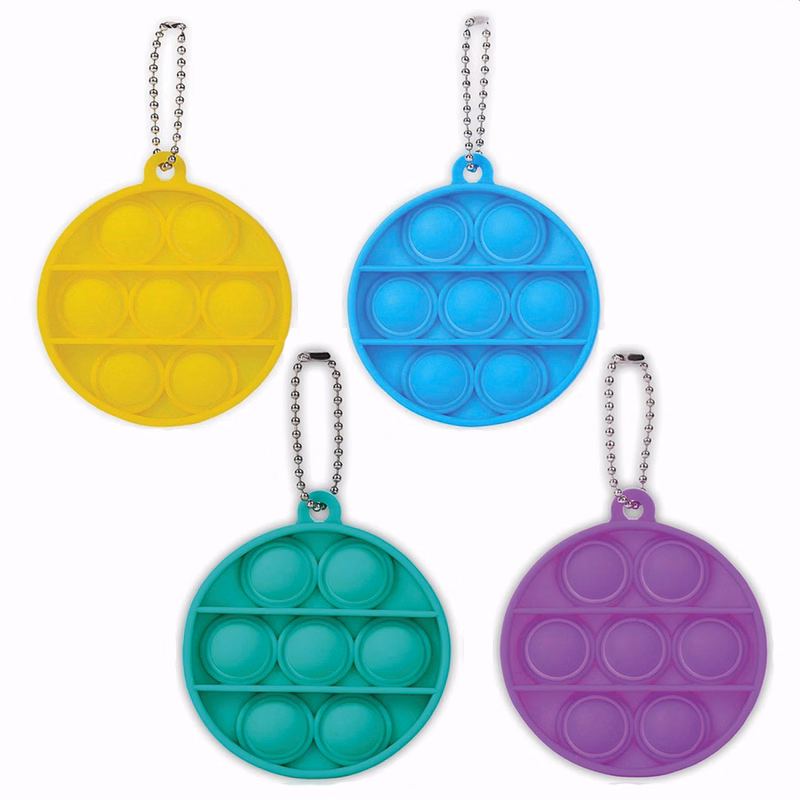 Fidget Popper Round Shaped Keychain