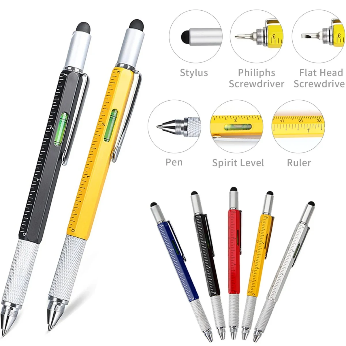 MOQ 100PCS 6-in-1 Multifunction Stylus Pen 1
