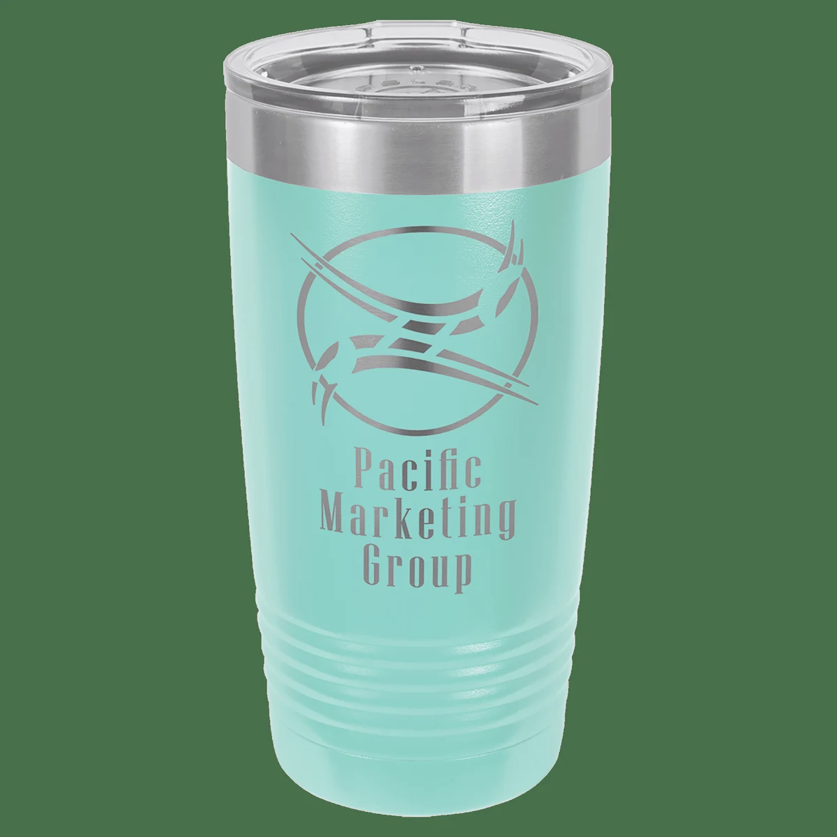 Polar Camel 20 oz. Teal Vacuum Insulated Ringneck Tumbler with Clear Lid 1