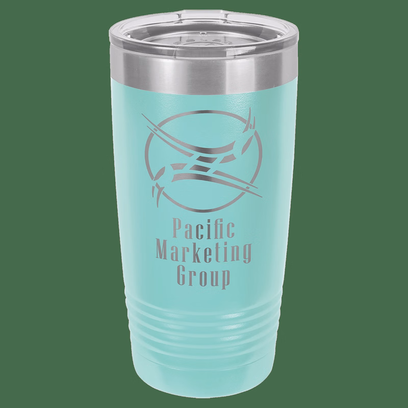 Polar Camel 20 oz. Teal Vacuum Insulated Ringneck Tumbler with Clear Lid