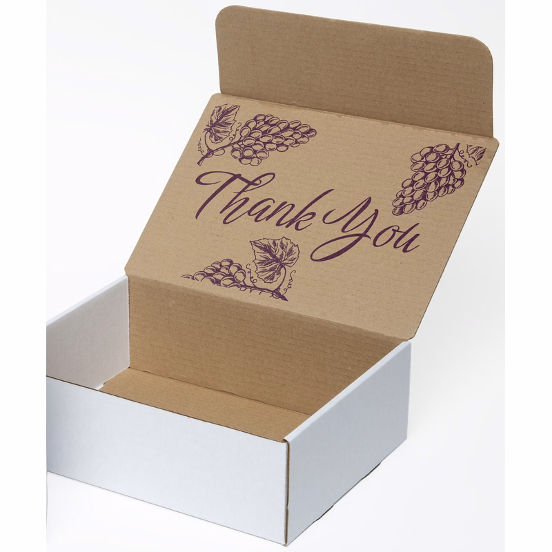 One Color White Display Mailer Box w/Inside Imprint (12" x 9" x 4")