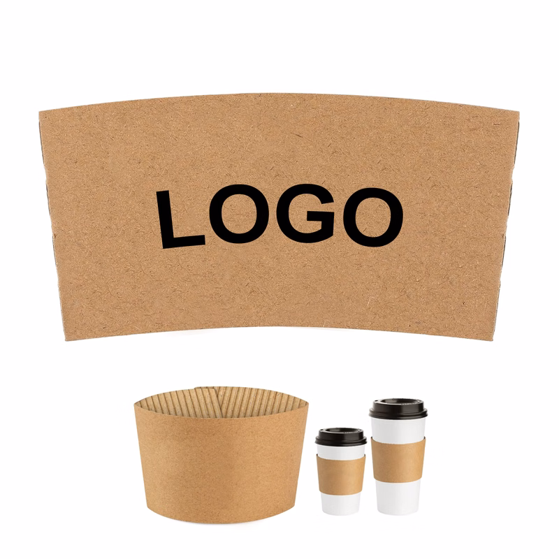 Kraft Paper Coffee Cup Cover With Customizable Logo