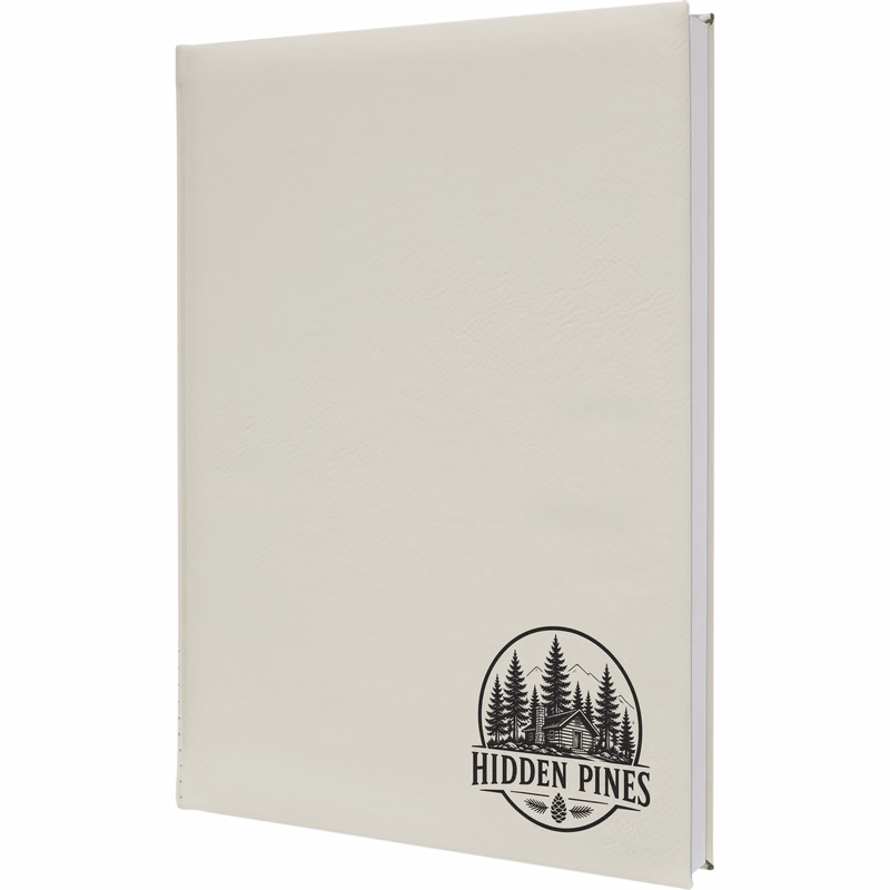 7" x 9" White Leatherette Journal