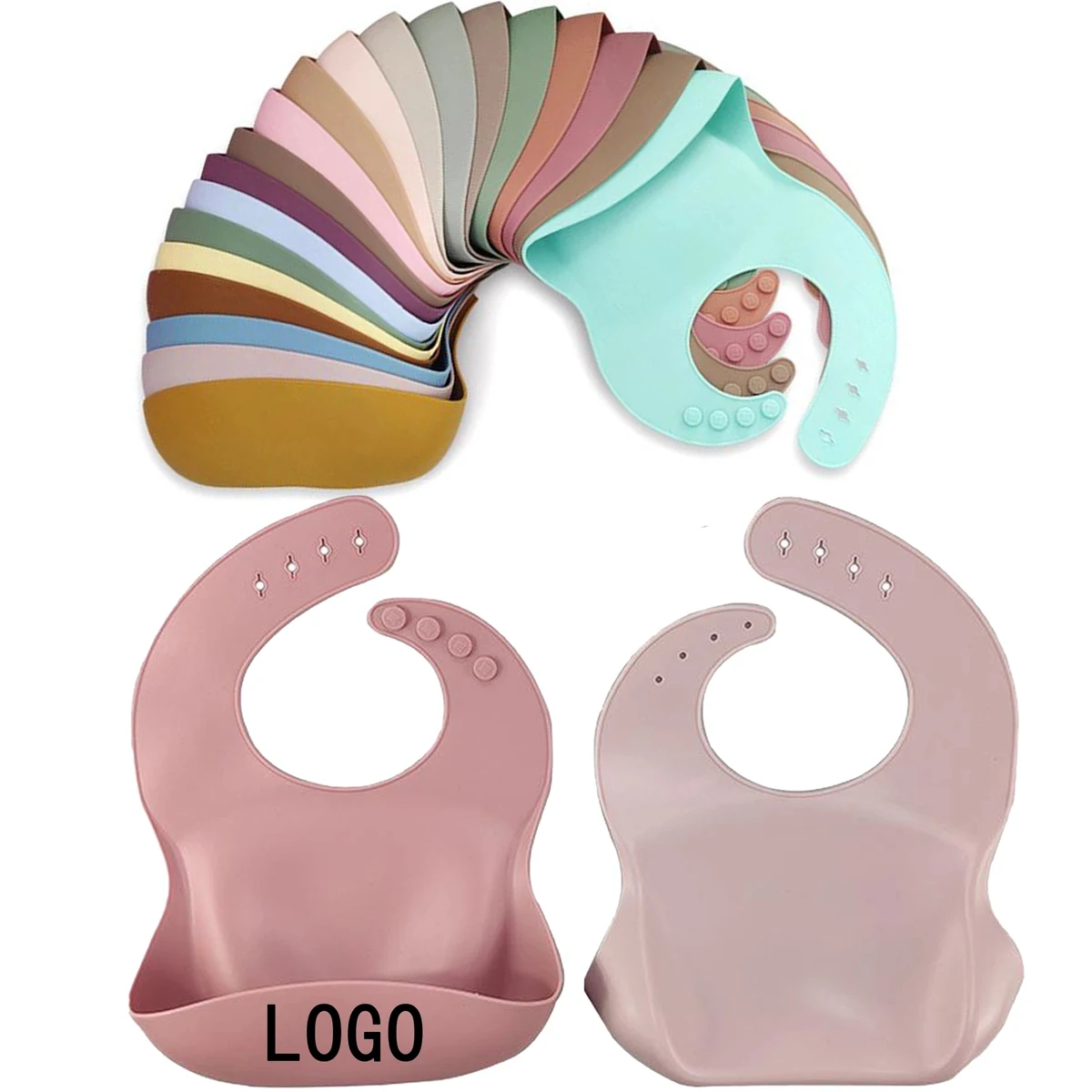 Adjustable Waterproof Silicone Food Grade Baby Bib 1