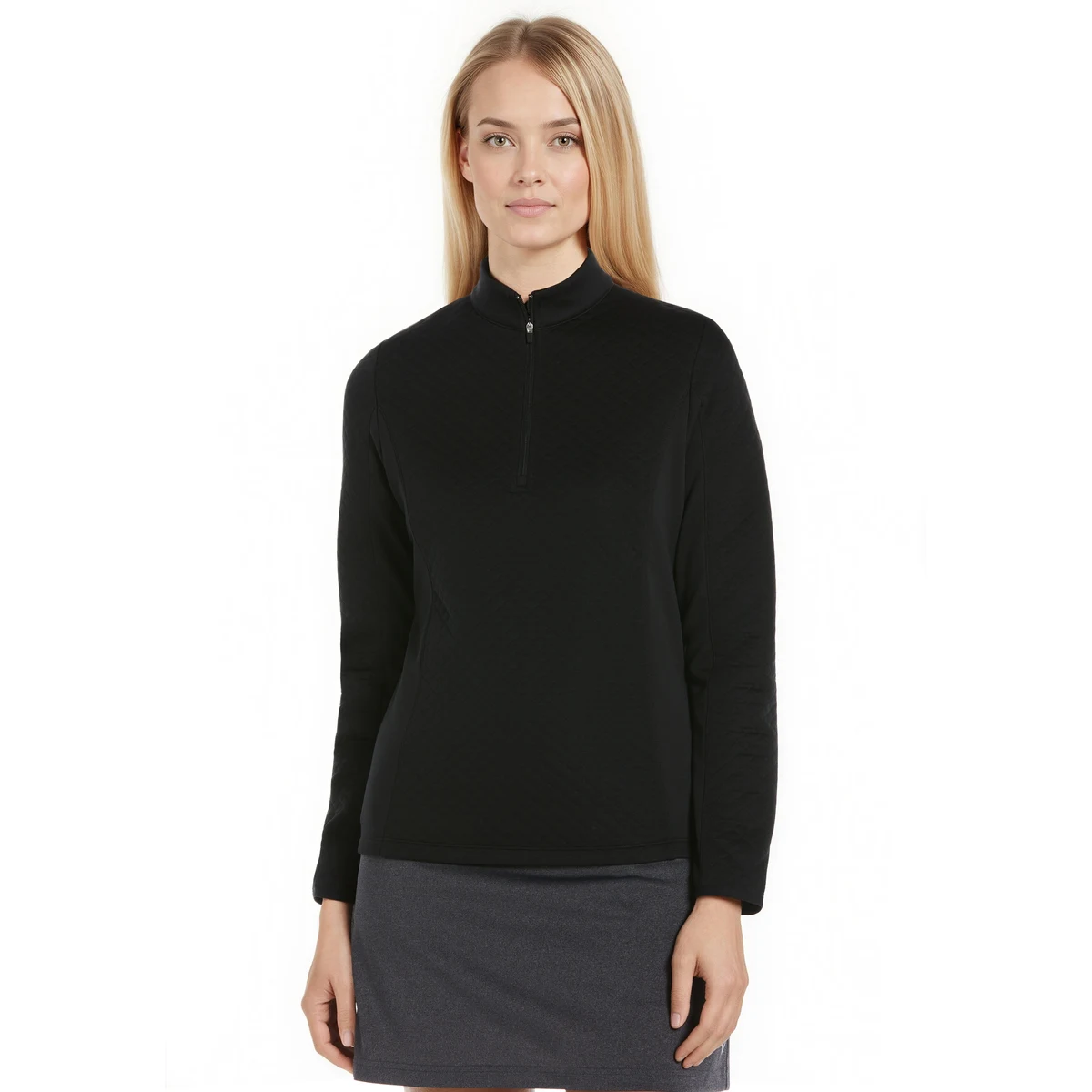 Women's Mid-Weight Diamond Quilted Fleece 1/4 Zip, custom hoodie or sweatshirt with logo imprint 1