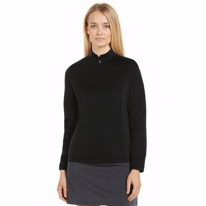 Women's Mid-Weight Diamond Quilted Fleece 1/4 Zip