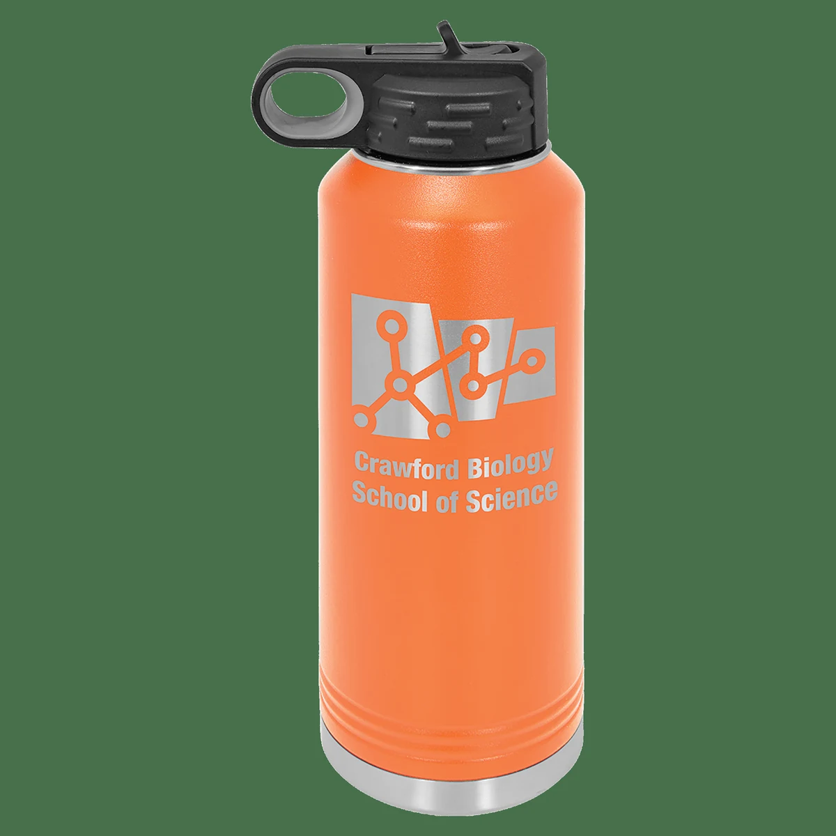 40 oz. Orange Powder Coated Laser Engraved Polar Camel Water Bottles, custom water bottle with logo imprint 1