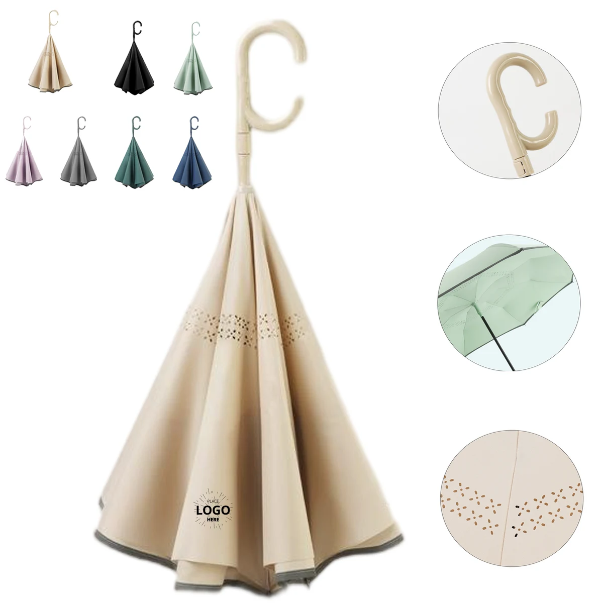 Wind Resistant Inverted Close Umbrella with 1