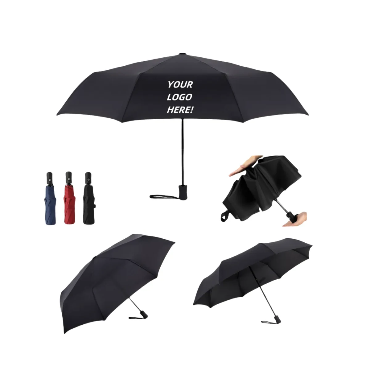 Fully automatic eight-bone three-fold umbrella 1