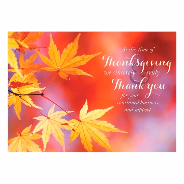 Vivid Colors Business Thanksgiving Card
