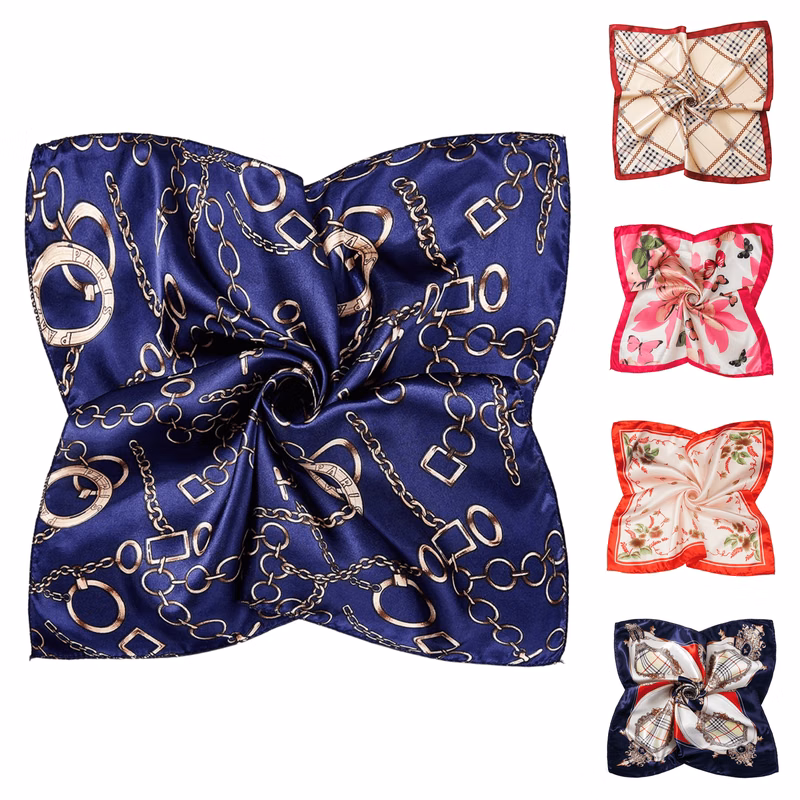 Custom Imitation Silk Fashion Square Scarf