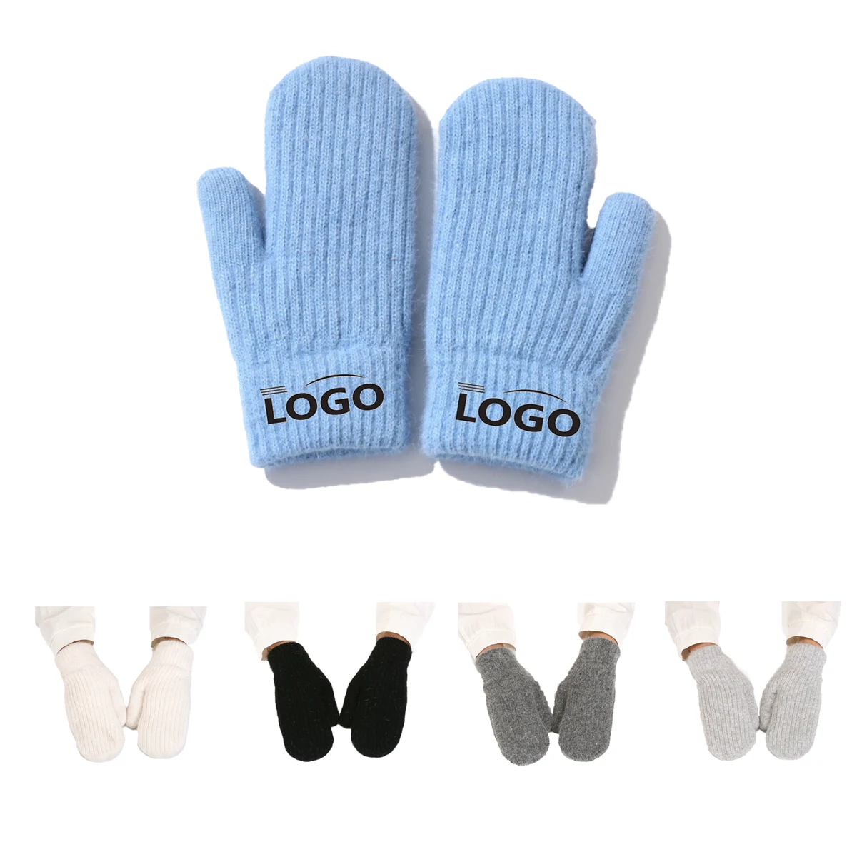 Outdoor Double-Layer Rabbit Fur Warm Gloves 1