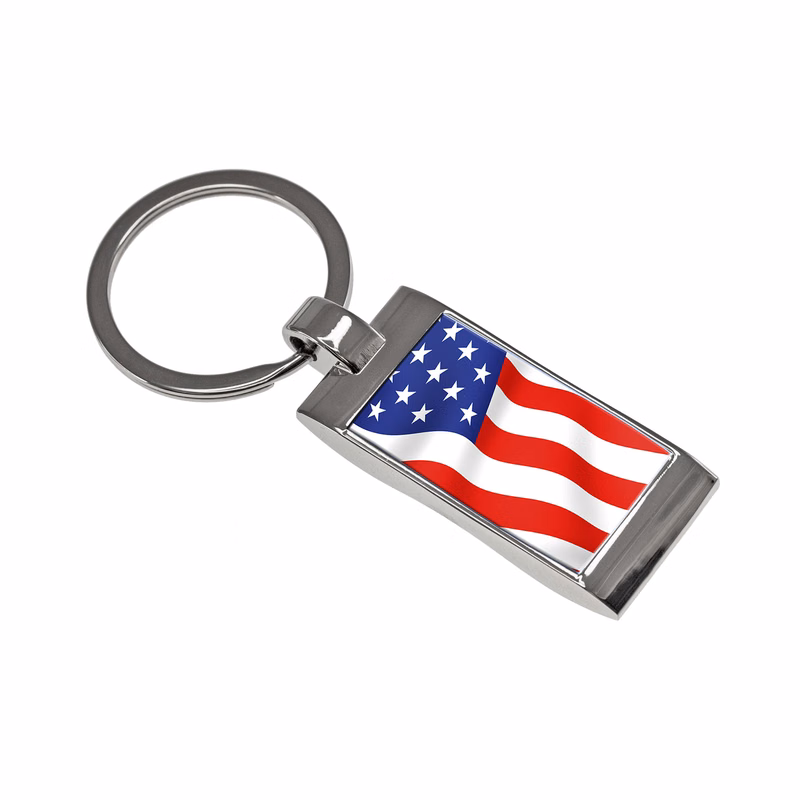 American Flag Key Tag