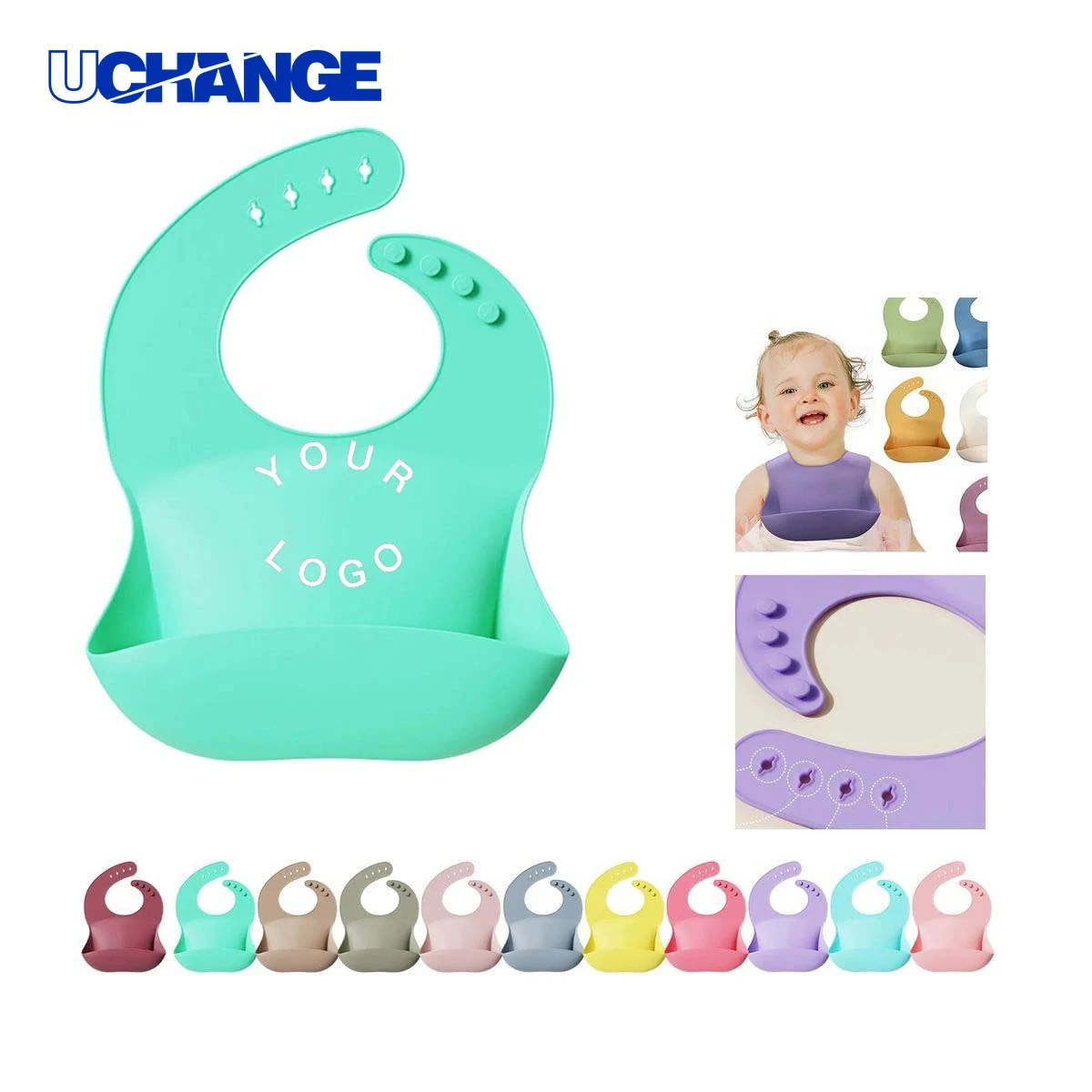 Adjustable Silicone Baby Bib for Feeding Time 1